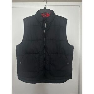 St. John’s Bay Mens Puffer Vest in Black Size Large